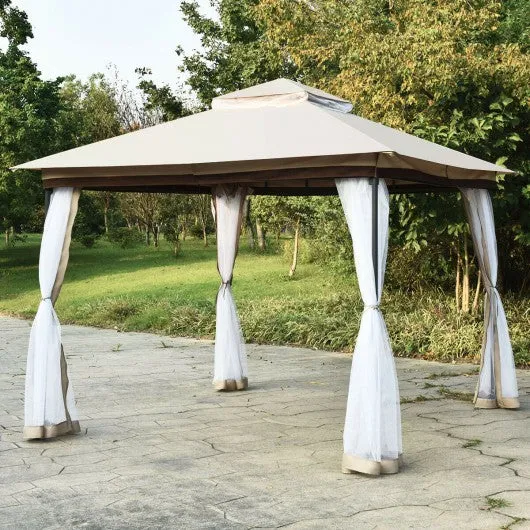 2-Tier 10' x 10' Canopy Gazebo Tent Shelter with Mosquito Netting