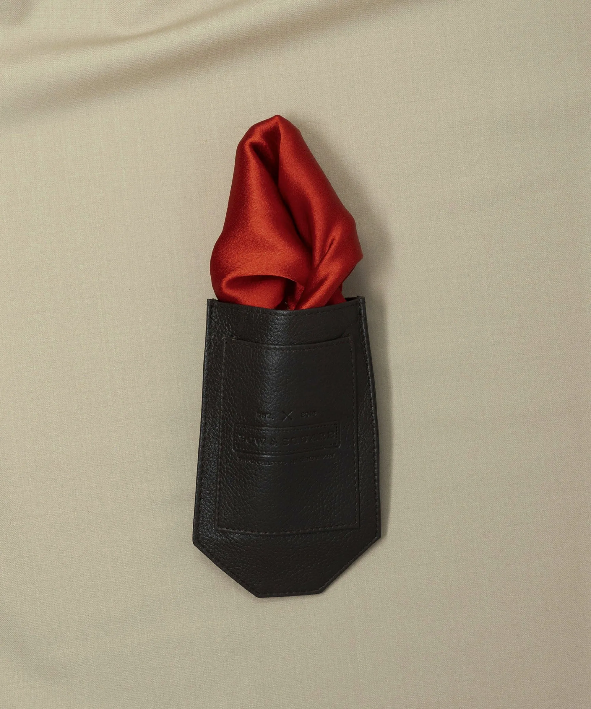 After 8  Geometric Red Pocket Square