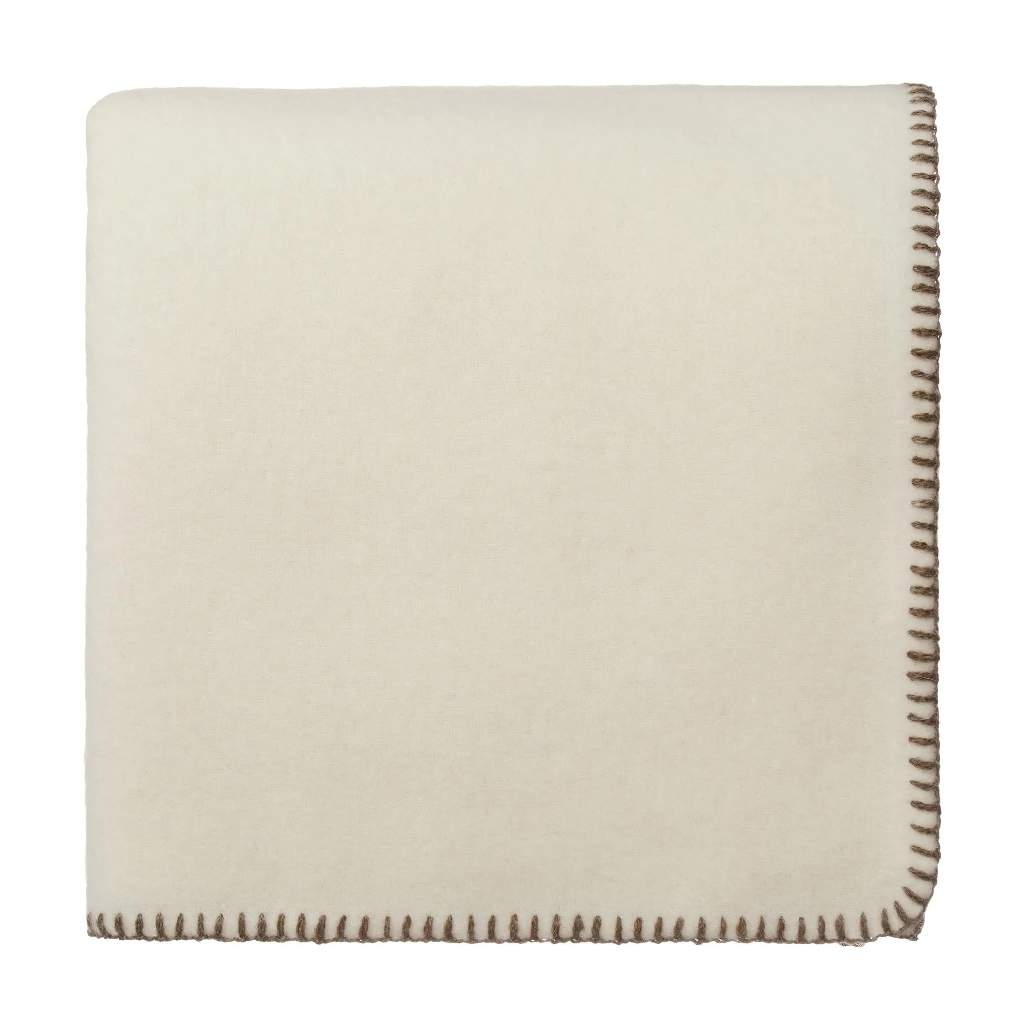 Aspan Wool Blanket [Off-white & Brown]