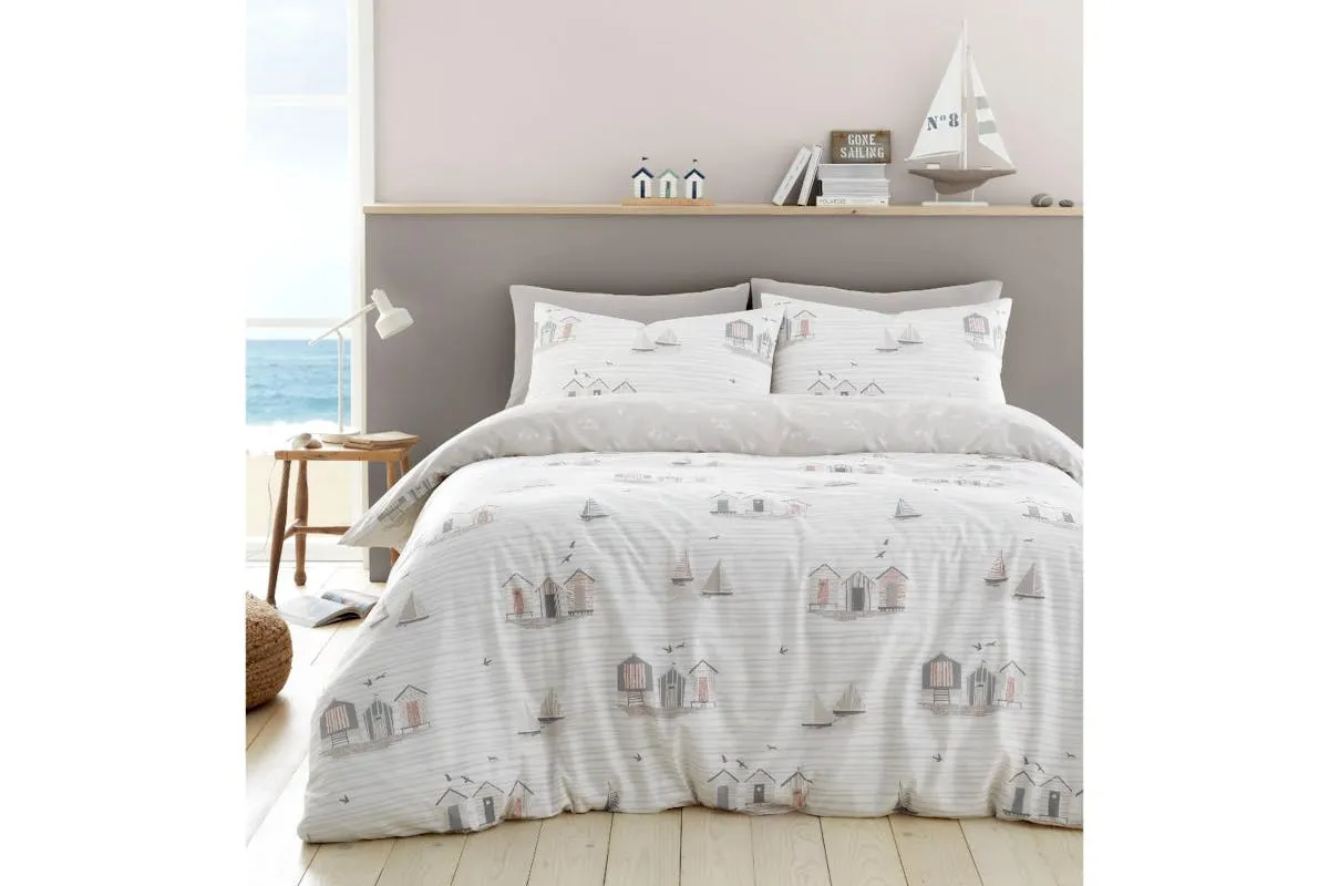 Beach Huts Duvet Set | Natural | King