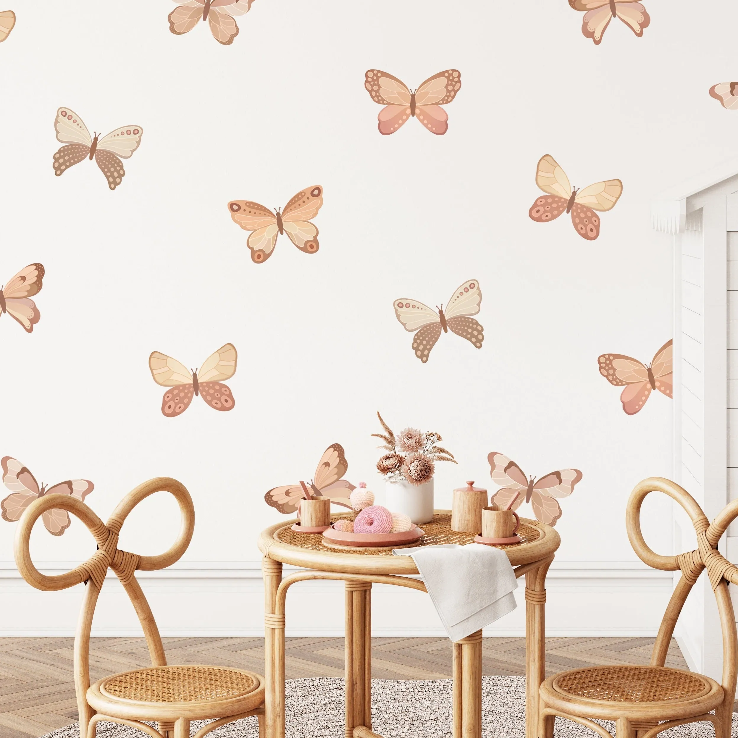 Bohemian Butterflies Fabric Wall Decal Set