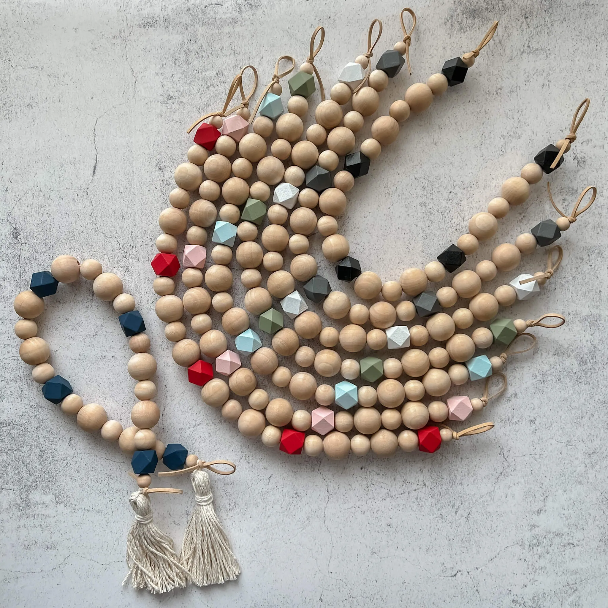 Boho curtain tiebacks with accent beads