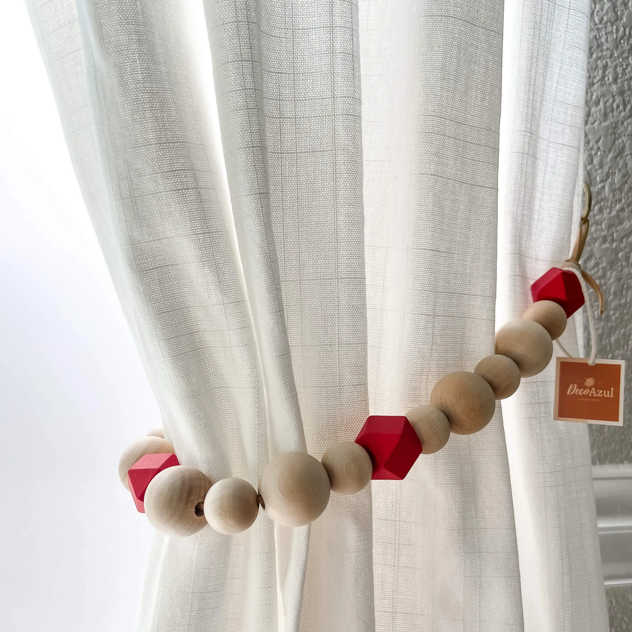 Boho curtain tiebacks with accent beads