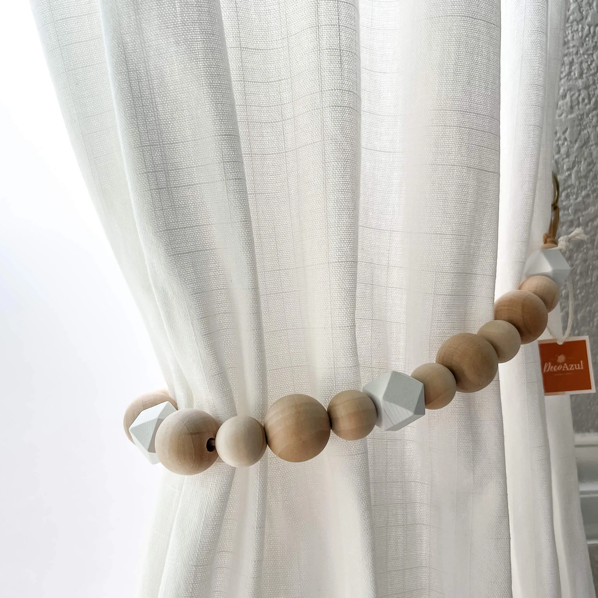 Boho curtain tiebacks with accent beads