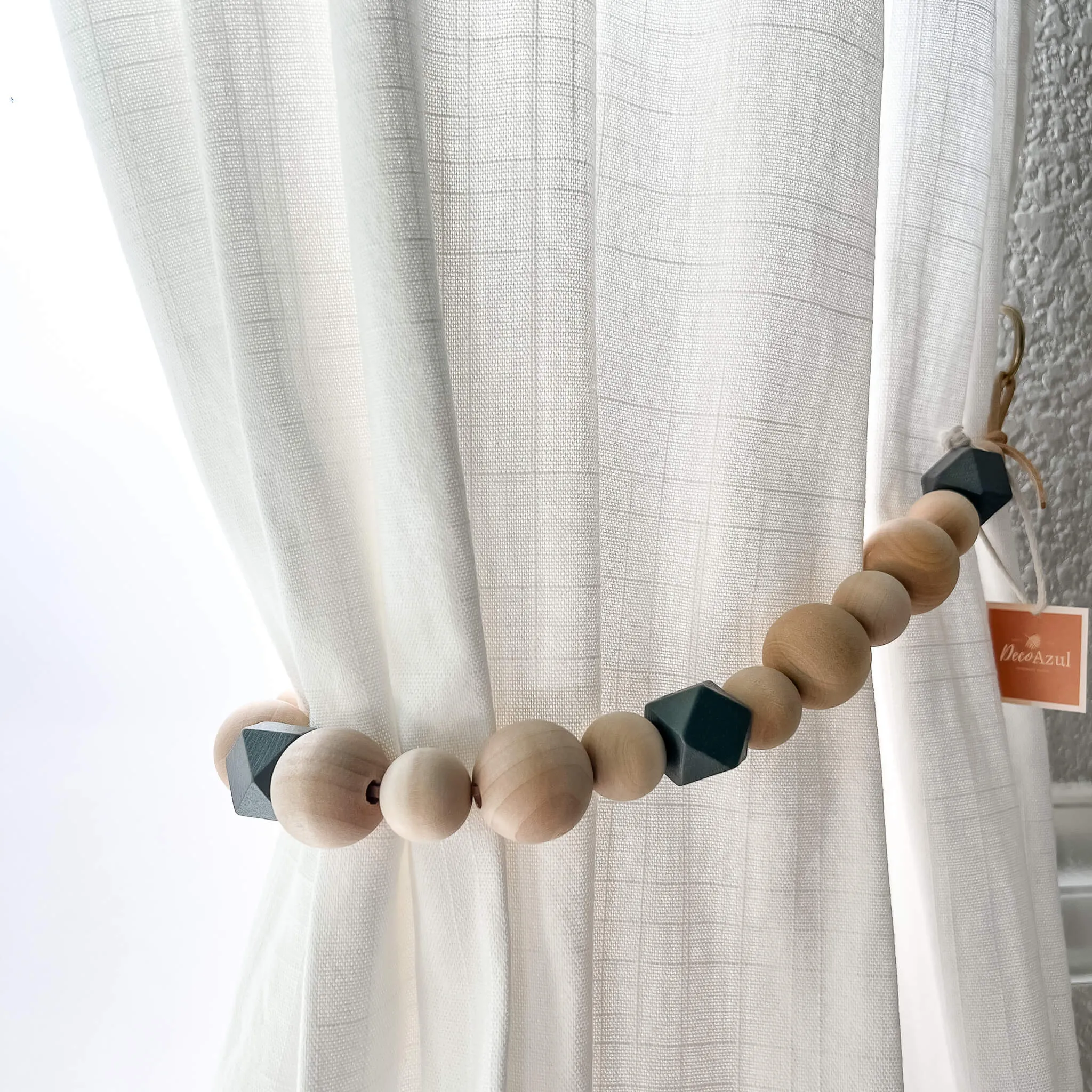 Boho curtain tiebacks with accent beads