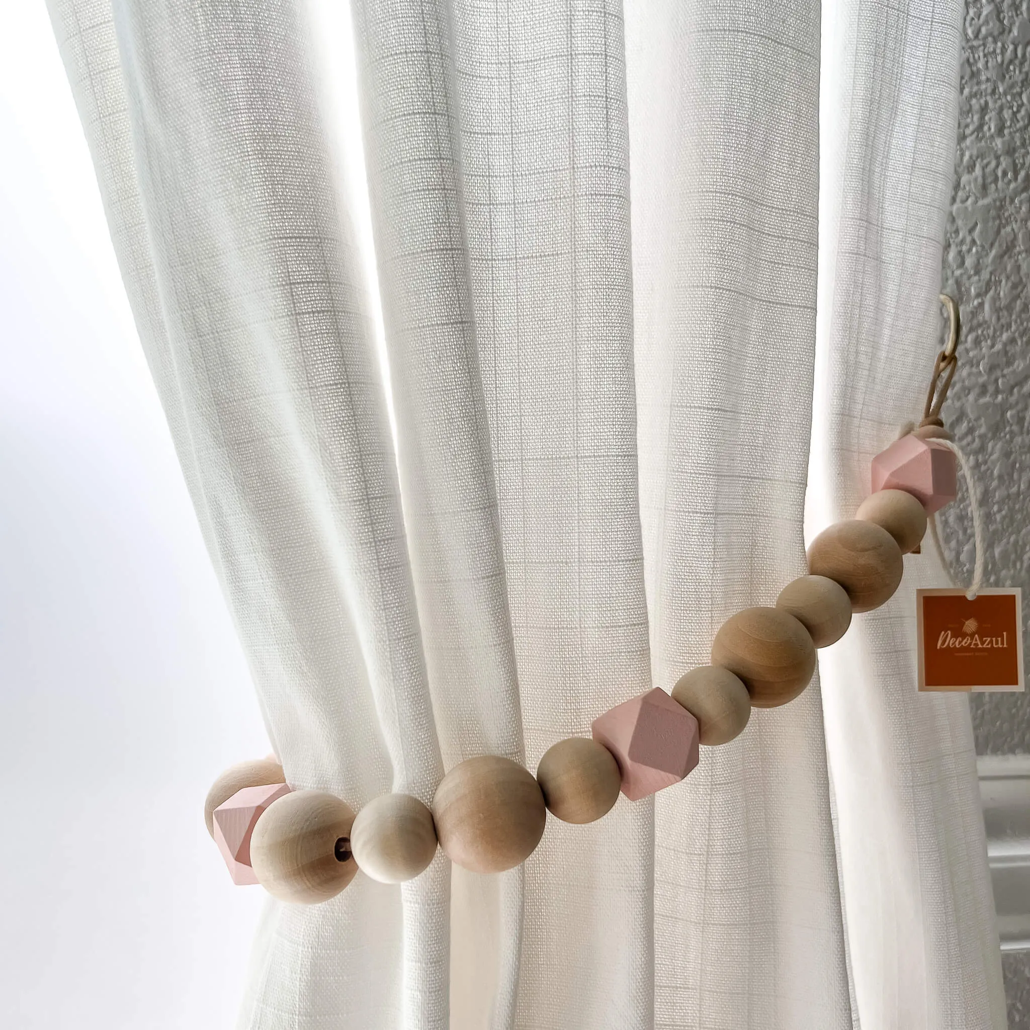 Boho curtain tiebacks with accent beads