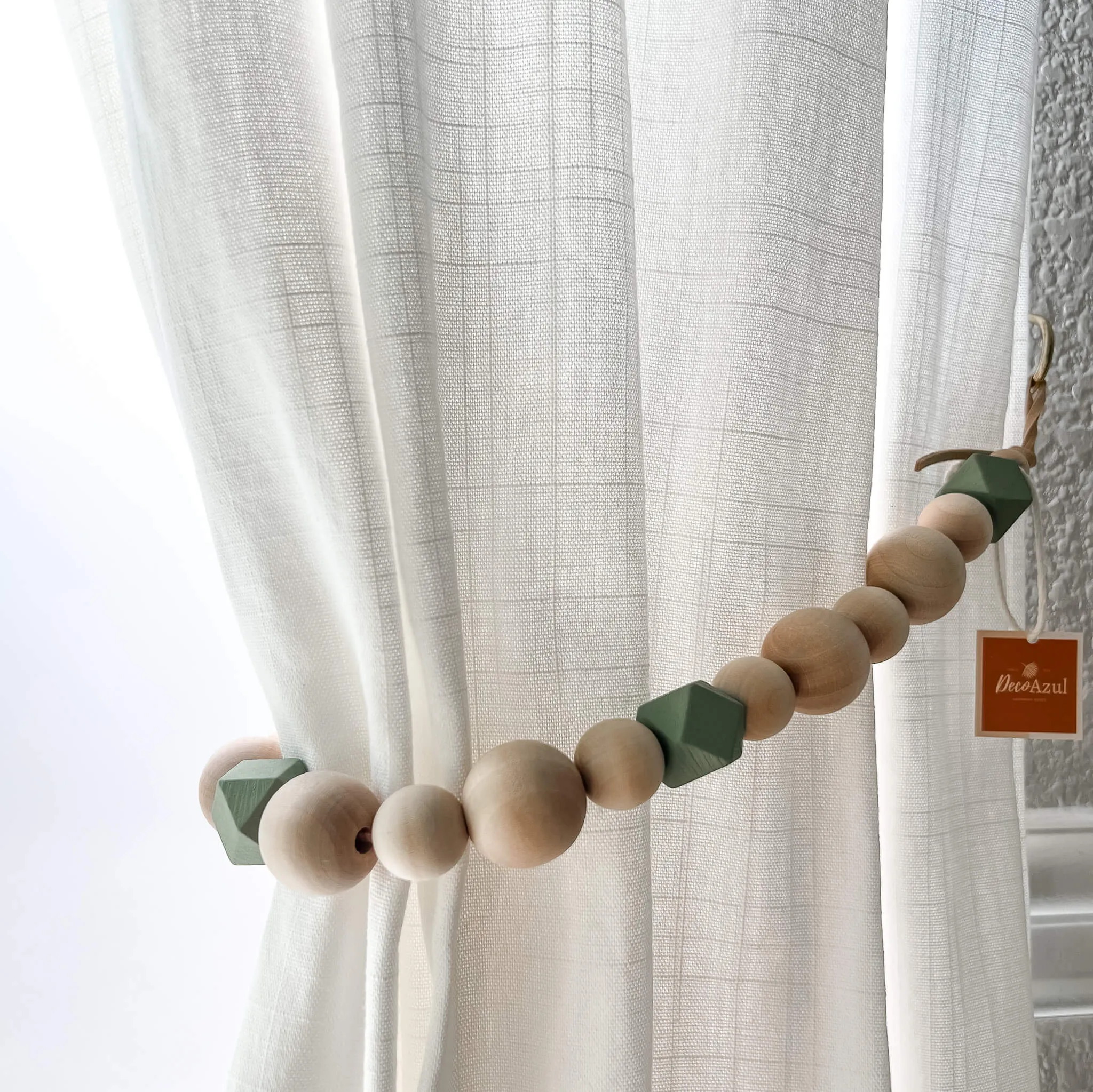 Boho curtain tiebacks with accent beads