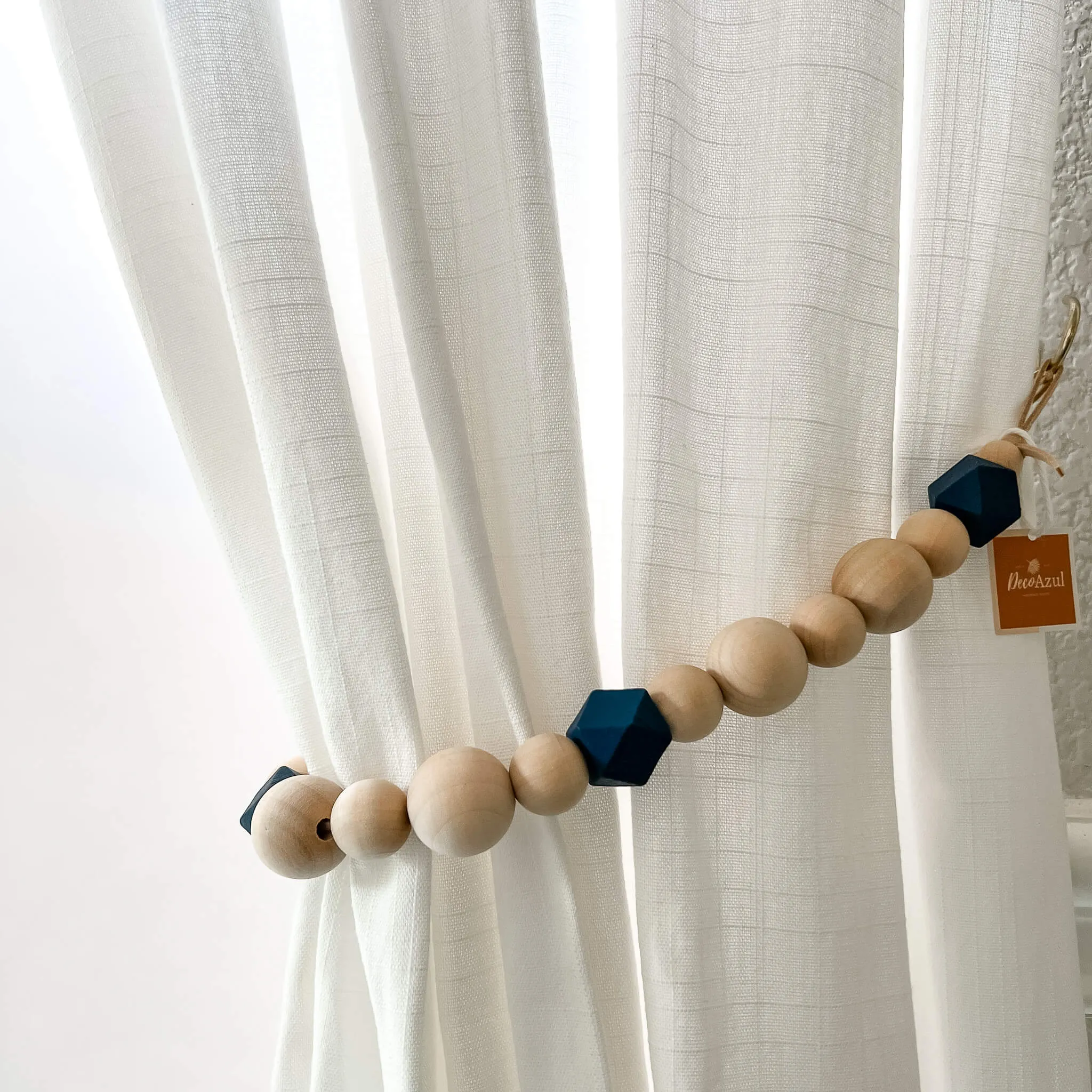 Boho curtain tiebacks with accent beads