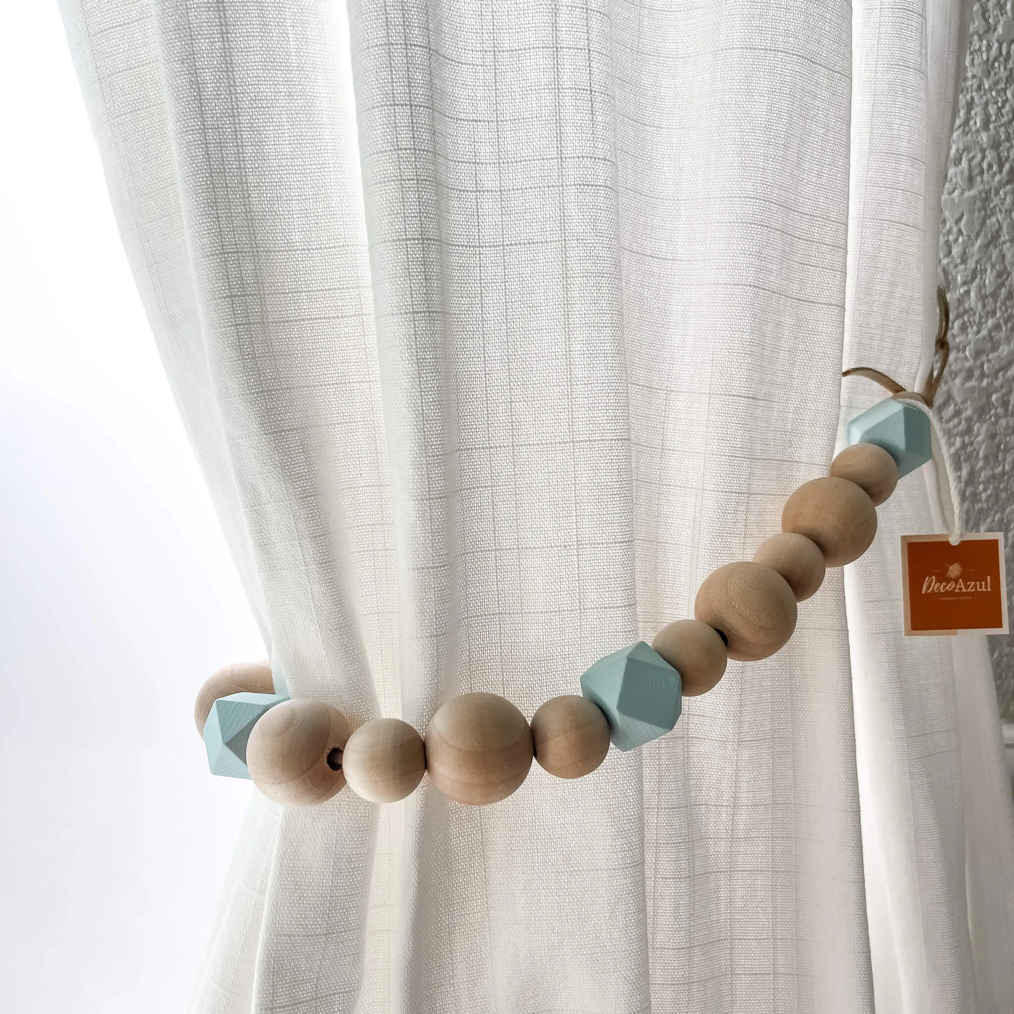 Boho curtain tiebacks with accent beads