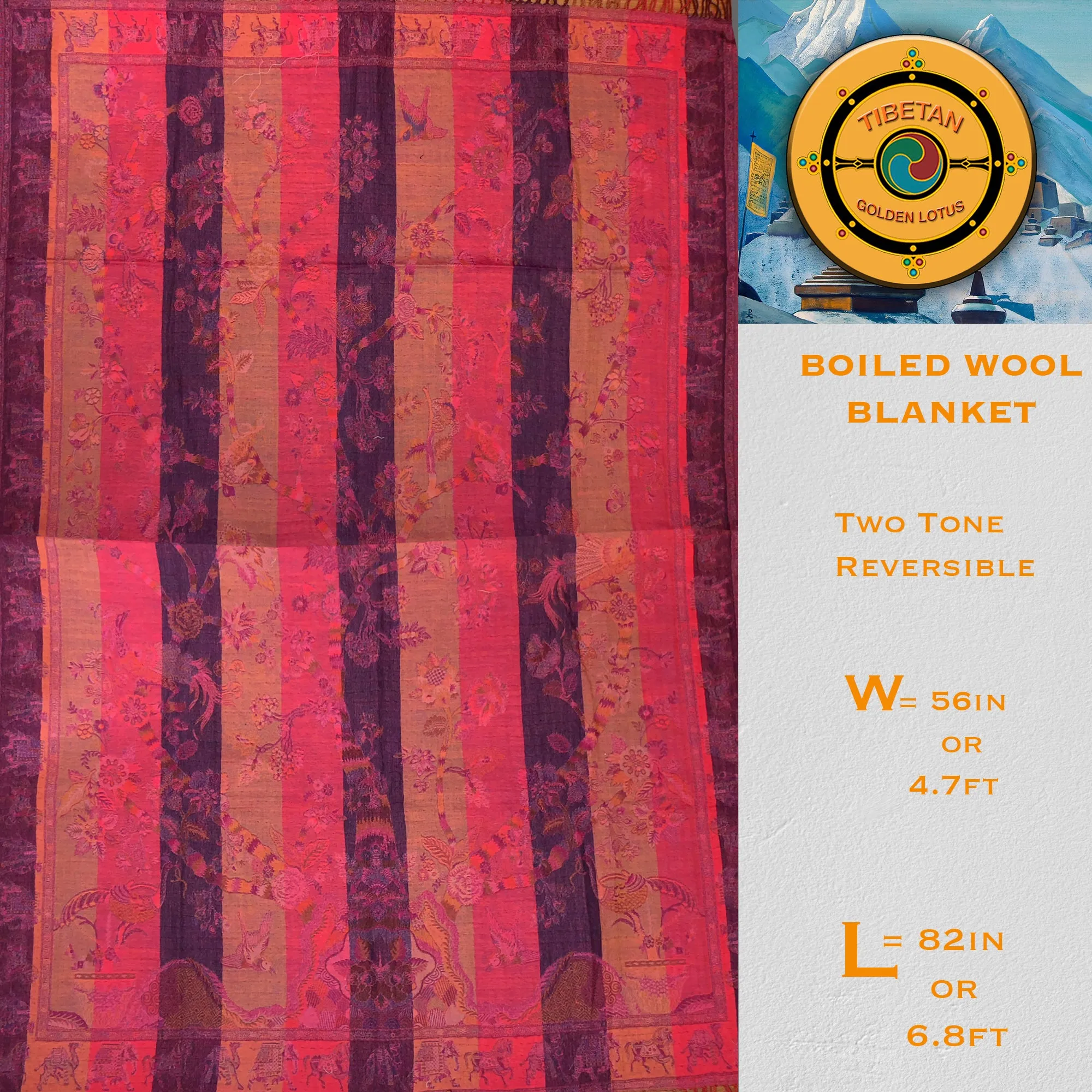 Boiled Wool Blanket, 100% Boiled Woolen Throw