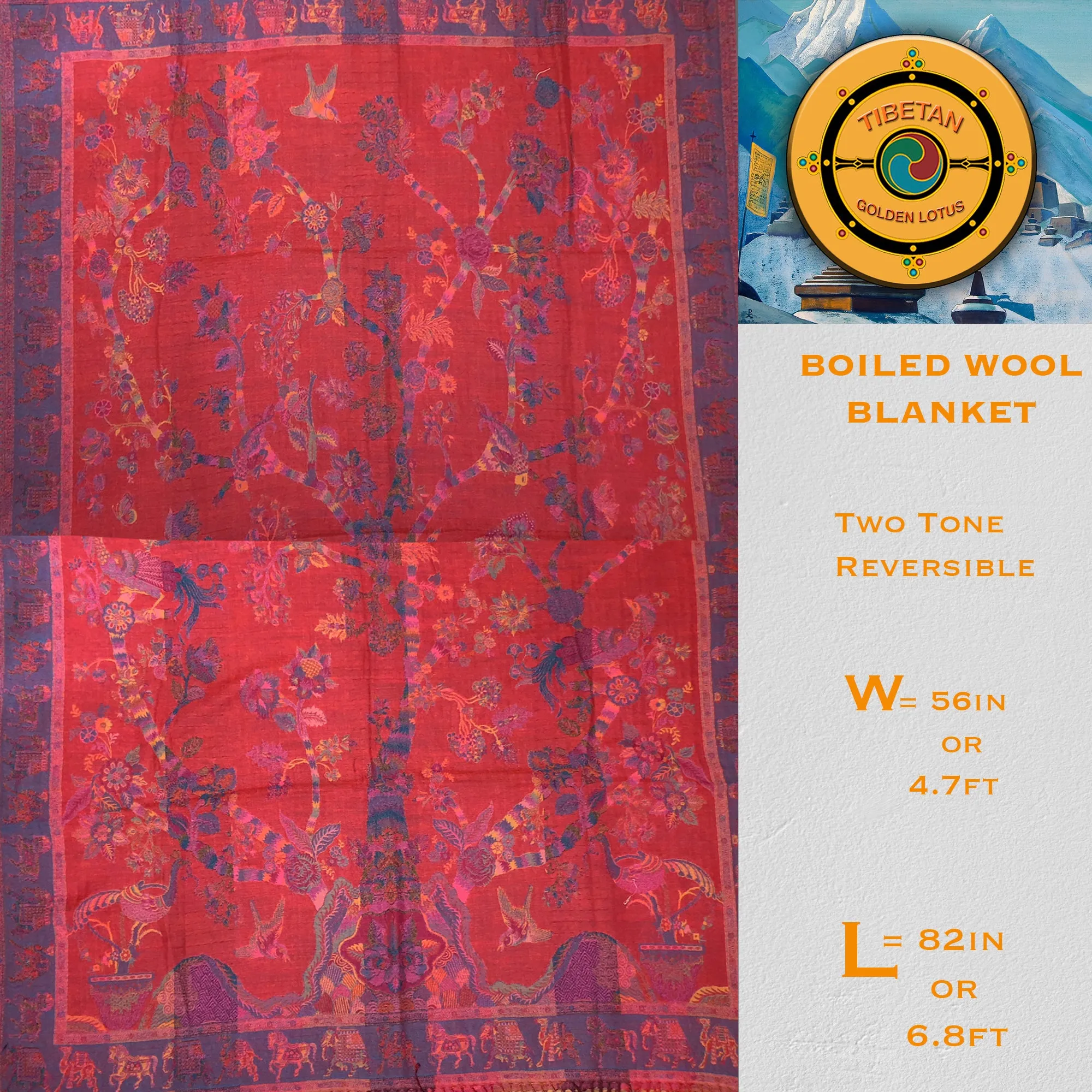 Boiled Wool Blanket, 100% Boiled Woolen Throw