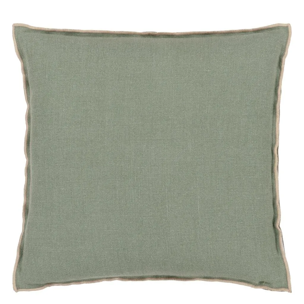 Brera Lino Thyme & Pebble Decorative Pillow by Designers Guild