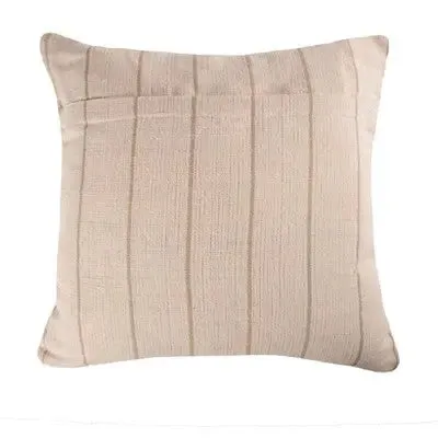 carol & frank 18" x 18" Jute Striped Dune Tan Cotton Decor Throw Pillow