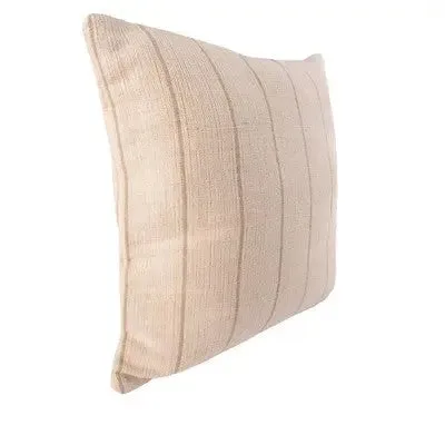 carol & frank 18" x 18" Jute Striped Dune Tan Cotton Decor Throw Pillow