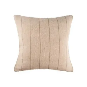 carol & frank 18" x 18" Jute Striped Dune Tan Cotton Decor Throw Pillow