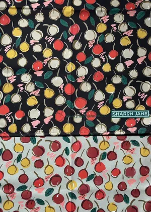 Cherries Tea Towel - Beige / Black