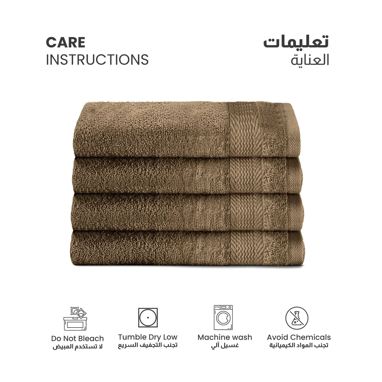 Cotton Hand Towel 50x100 CM 4 Piece Set-Soft Feel, Quick Dry, Highly Absorbent Durable Towels