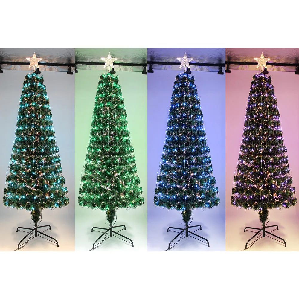 Curtain Lights Christmas Fibre Optic Green Tree Multi-mode Multicolour