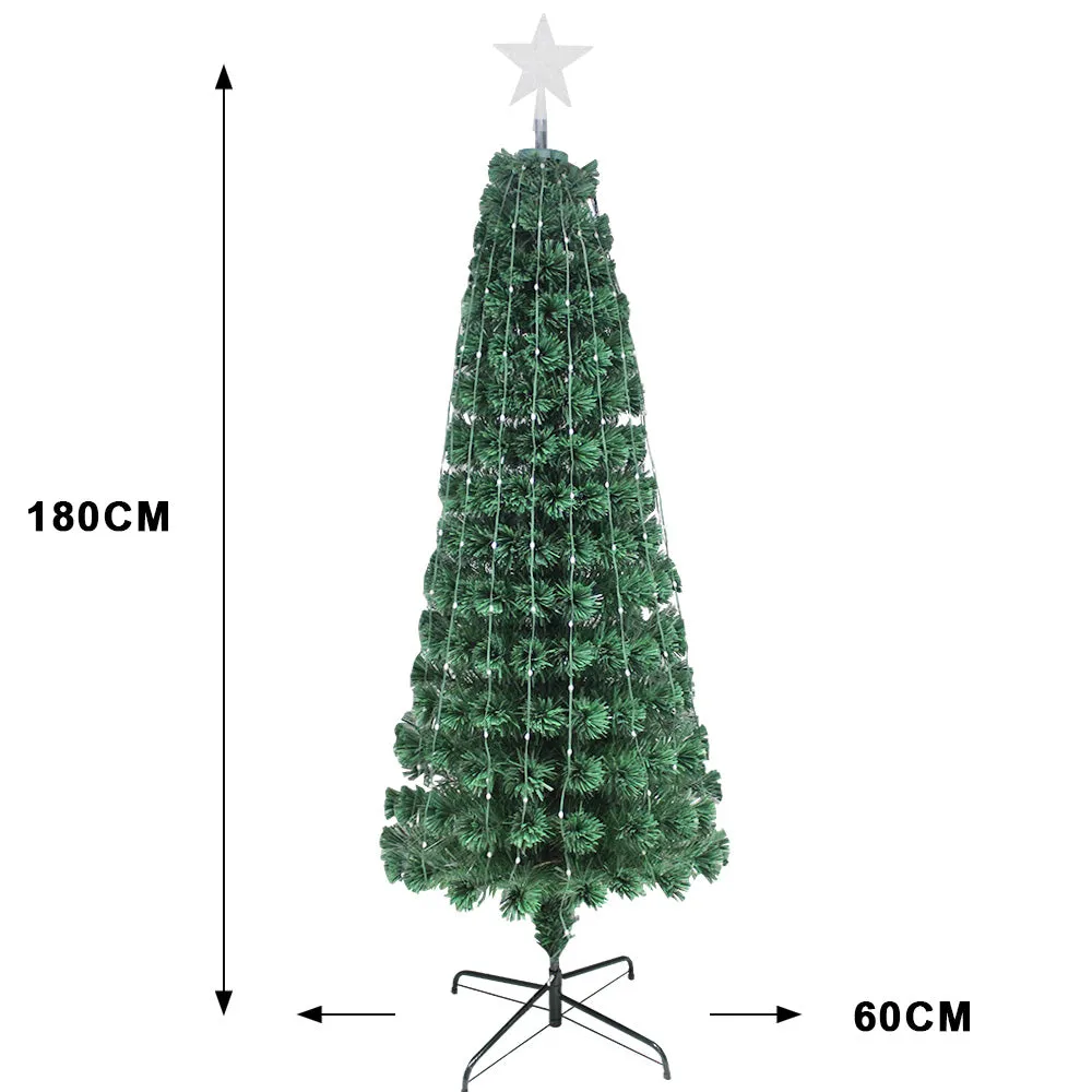 Curtain Lights Christmas Fibre Optic Green Tree Multi-mode Multicolour