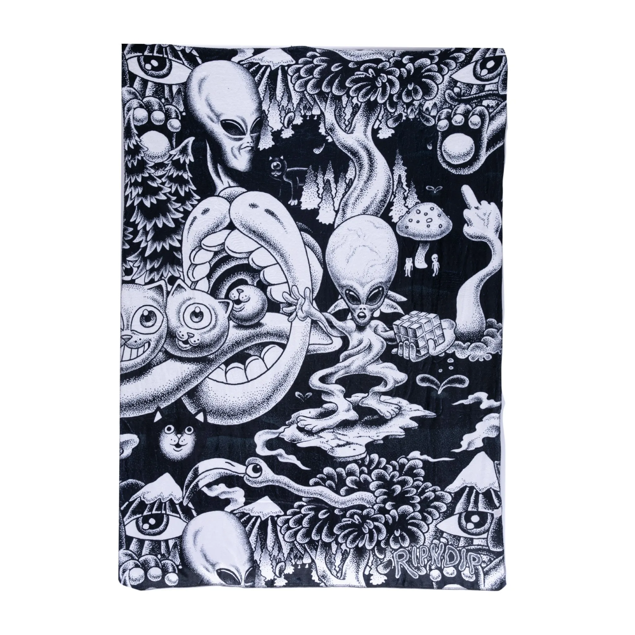 Dark Twisted Fantasy Fleece Blanket (Black/White)