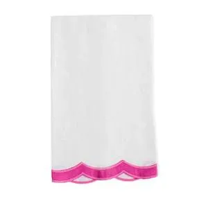 Double Happiness Scalloped Linen Guest Towel