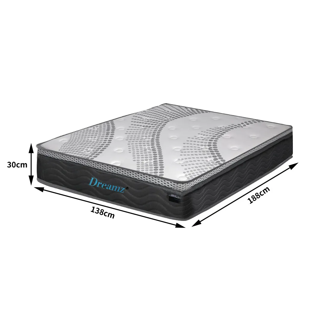 Dreamz Mattress Pocket Spring Cool Gel Memory Foam Euro Top Medium Soft 30CM