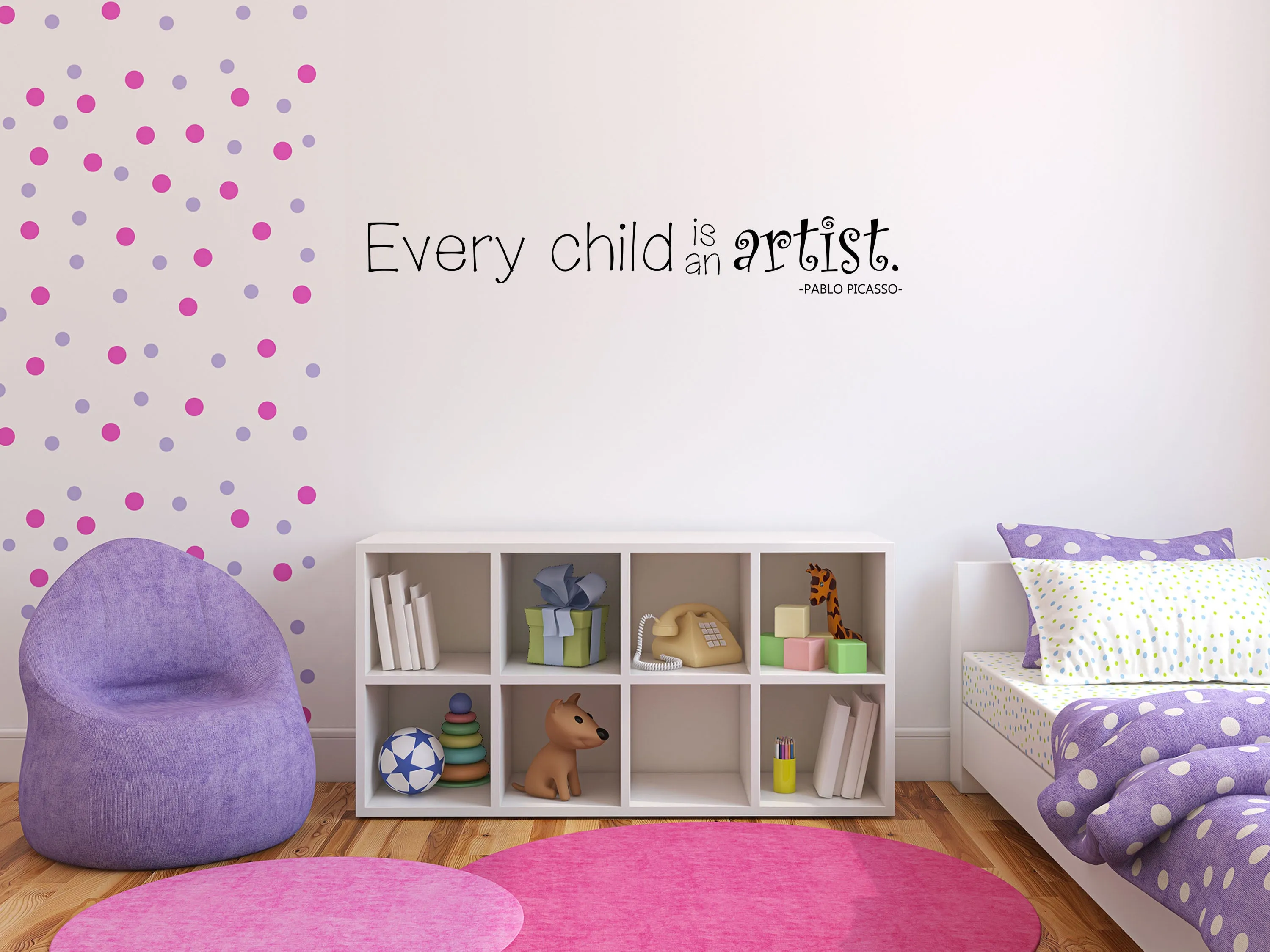 Every Child Is An Artist Children's Room Vinyl Wall Decal - Nursery Wall Decal Quote