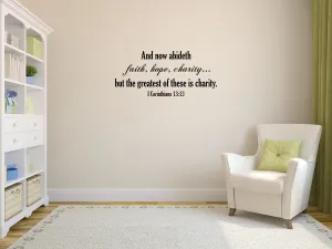 Faith Hope Charity Bible  Removable Wall Decal