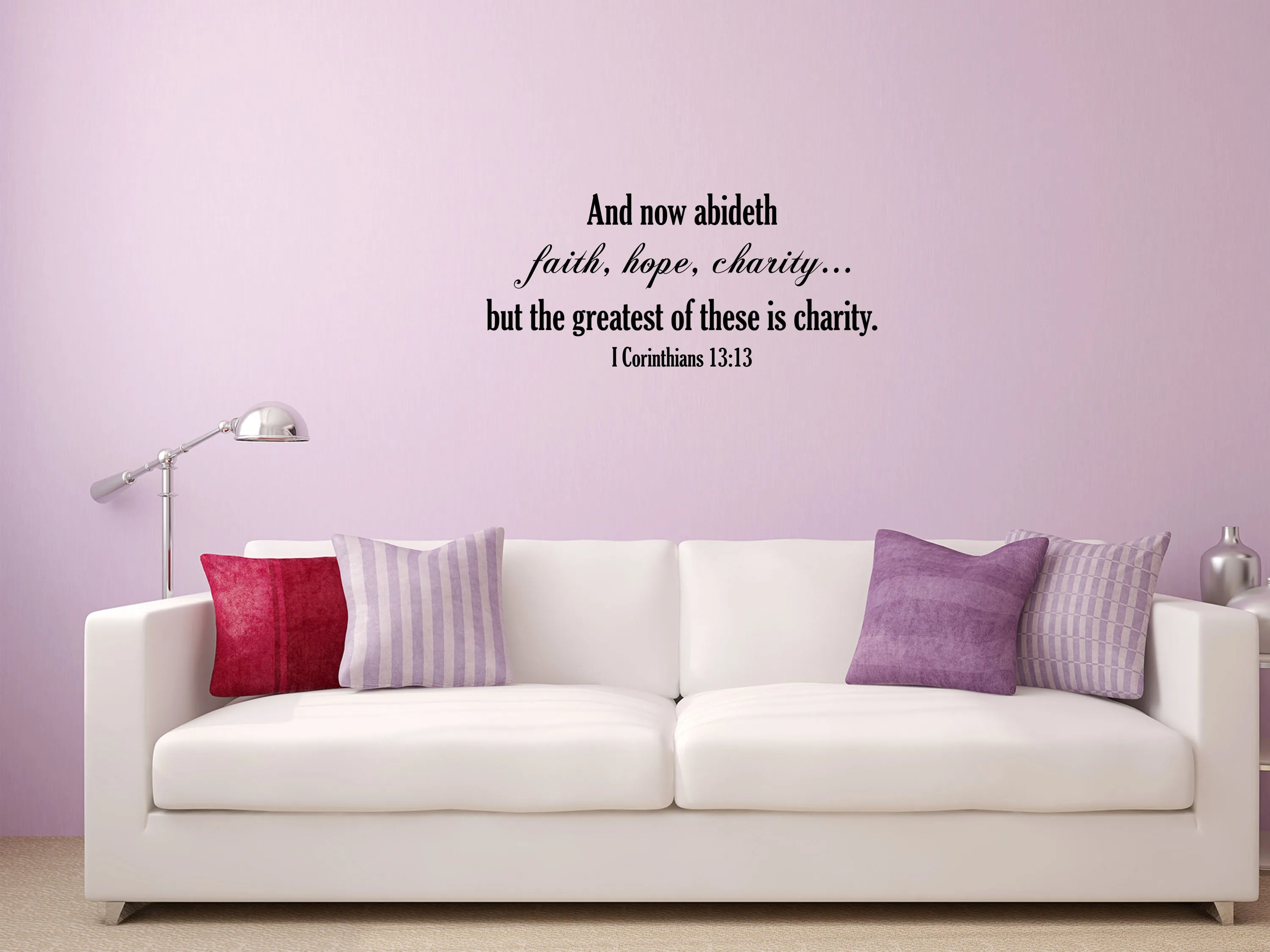 Faith Hope Charity Bible  Removable Wall Decal