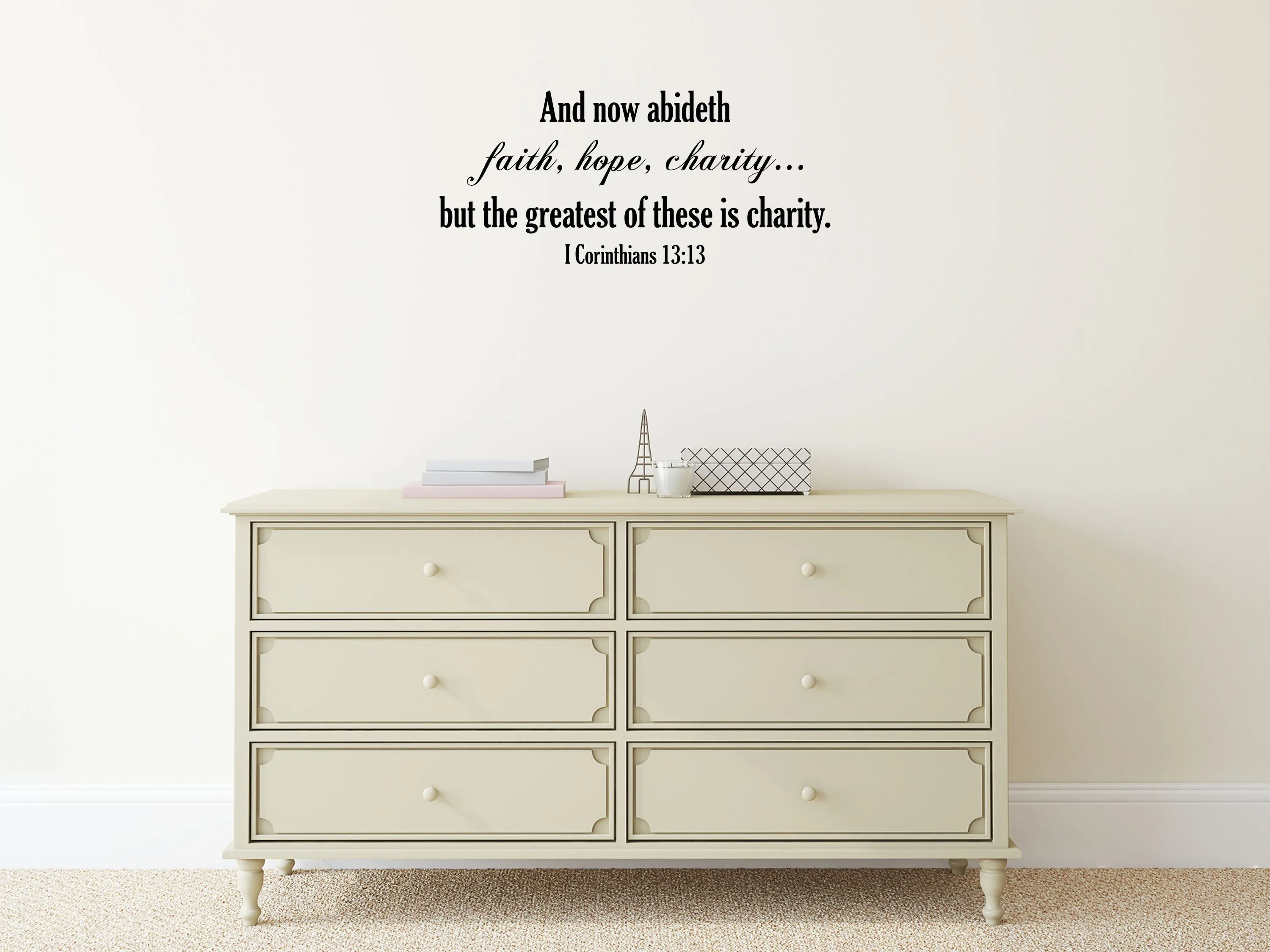 Faith Hope Charity Bible  Removable Wall Decal