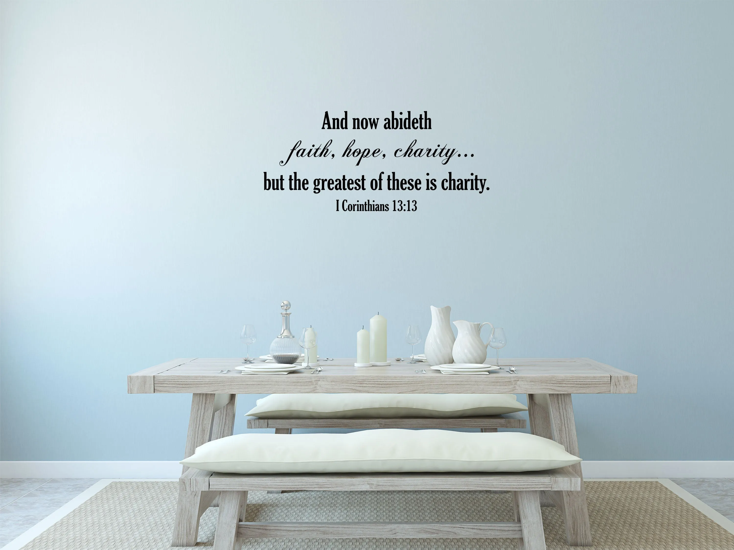 Faith Hope Charity Bible  Removable Wall Decal