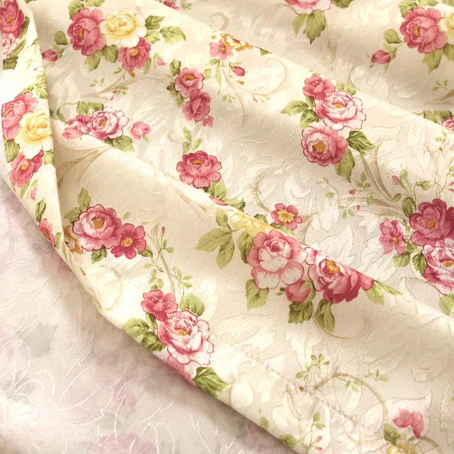 Flower Garden Embroidery Cashmere Bedroom Living Room Curtain