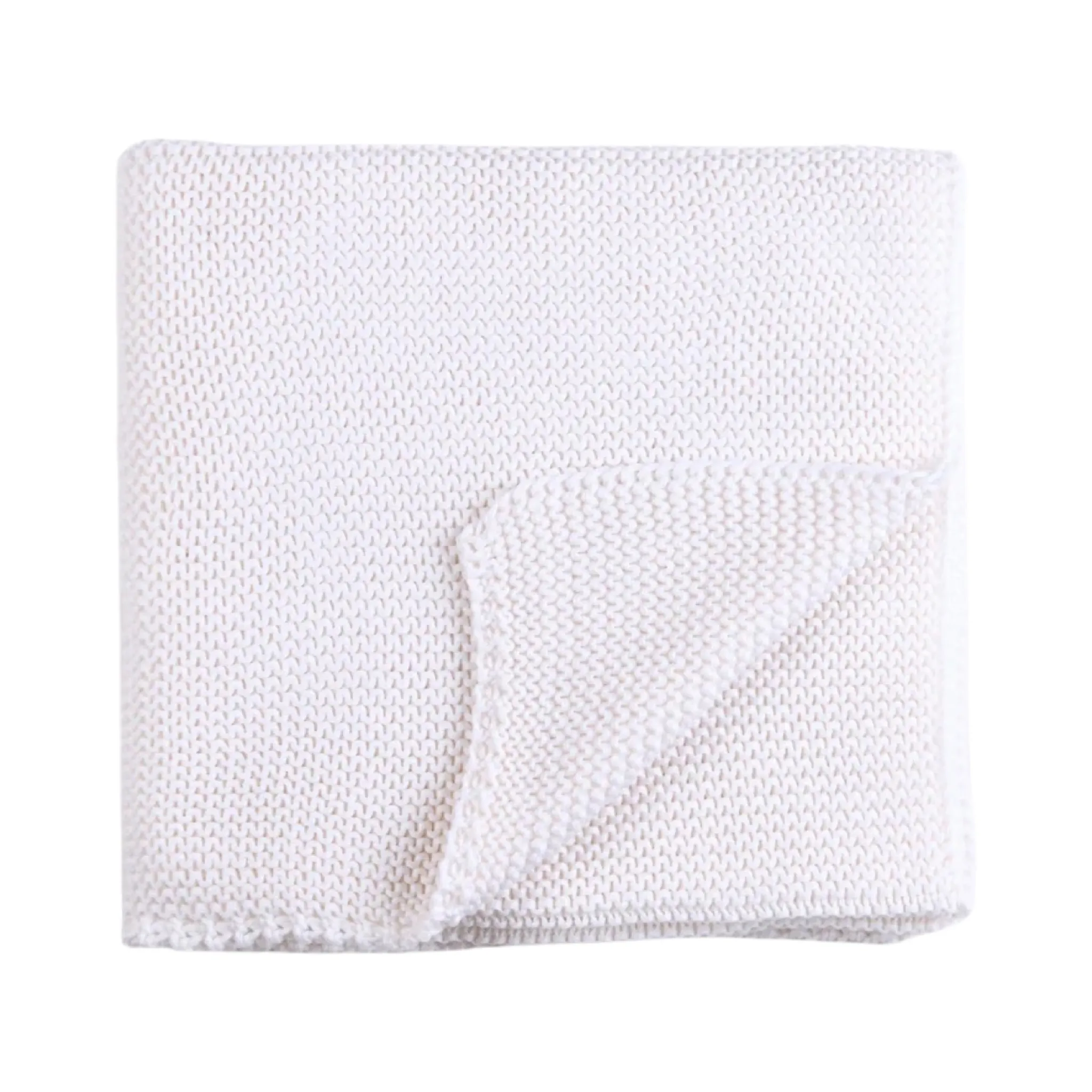 French Knitted Wool Blanket (Blue, Pink & White)