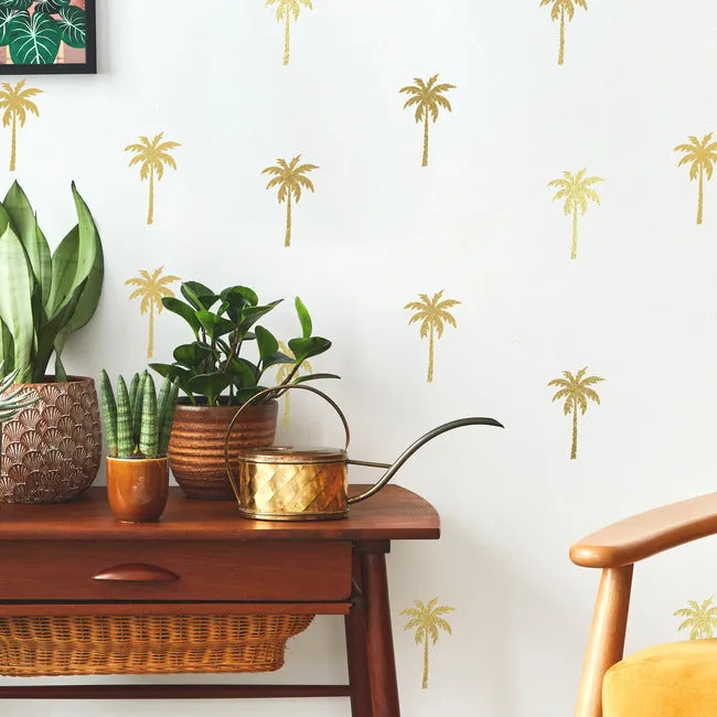 Gold Foil Palm Tree Peel And Stick Wall Decals