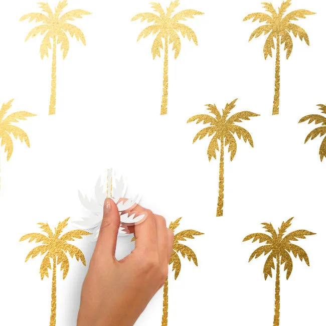 Gold Foil Palm Tree Peel And Stick Wall Decals