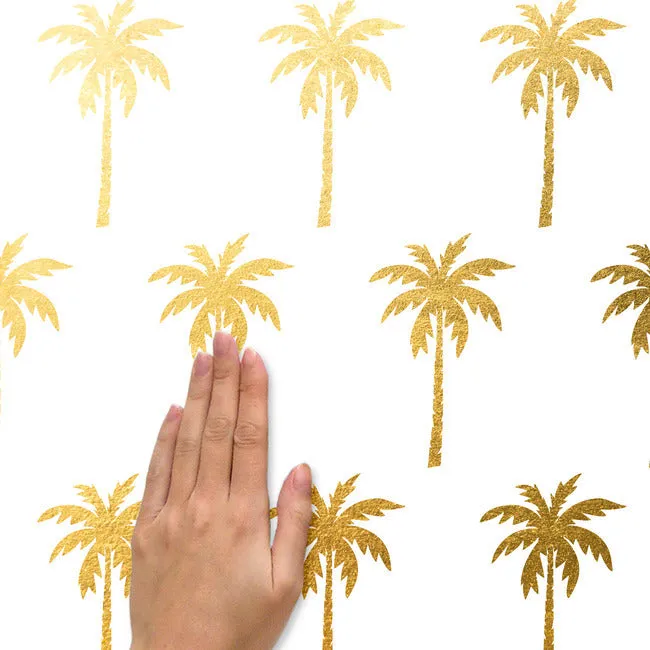 Gold Foil Palm Tree Peel And Stick Wall Decals