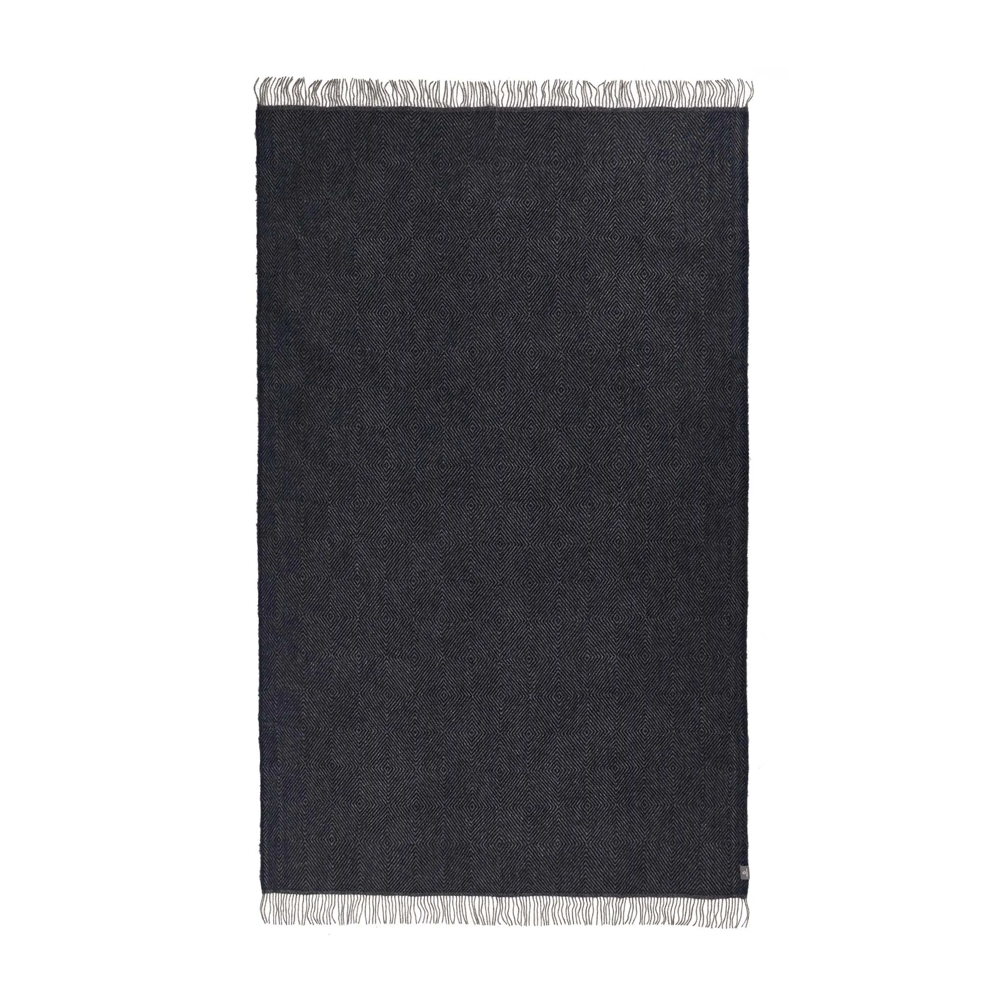 Gotland Dia Wool Blanket [Dark blue/Grey]