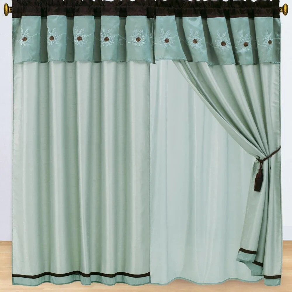 Grand Park Swirl 5 Piece Curtain Panel Set 84"Wx84"L