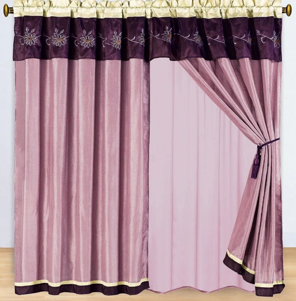 Grand Park Swirl 5 Piece Curtain Panel Set 84"Wx84"L