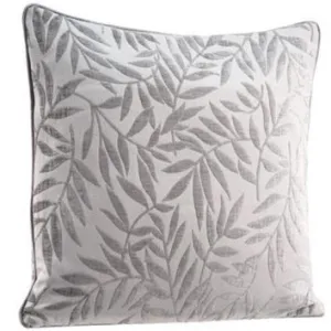 Gray & White Leaf Pattern Pillow