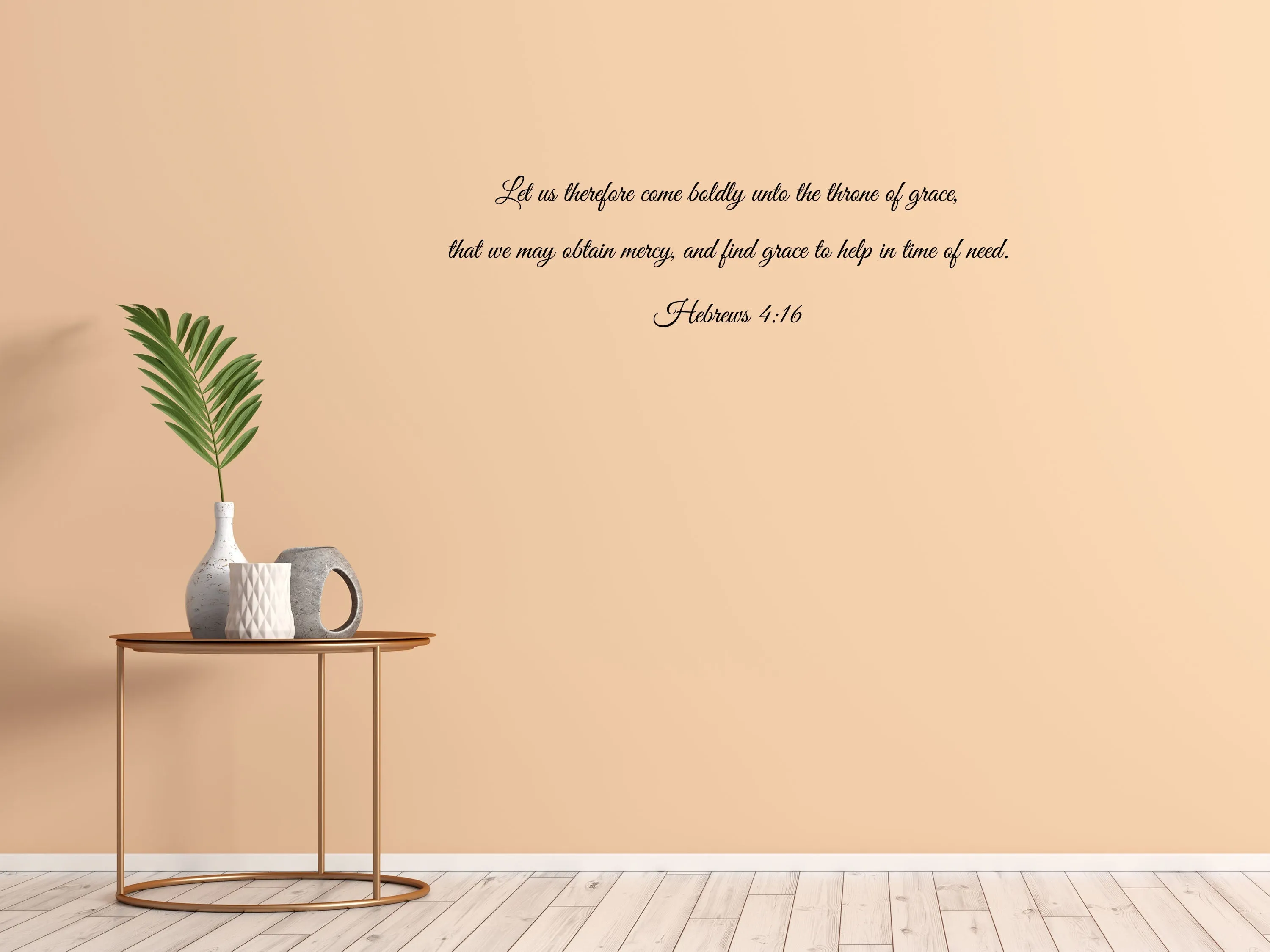 Hebrews 4:16 Christian Wall Scripture Decal