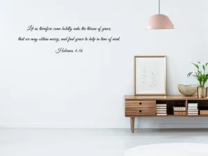 Hebrews 4:16 Christian Wall Scripture Decal