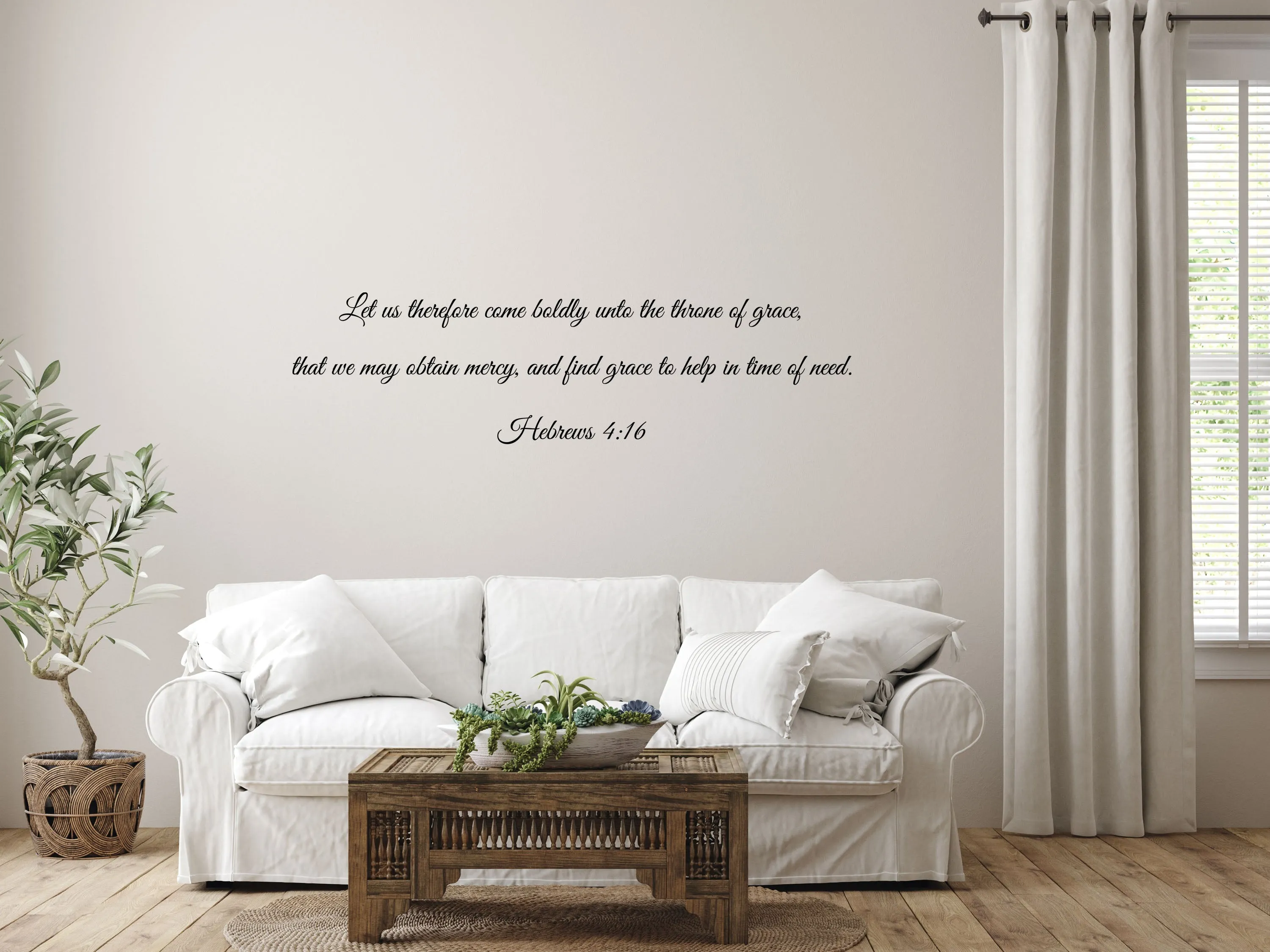 Hebrews 4:16 Christian Wall Scripture Decal