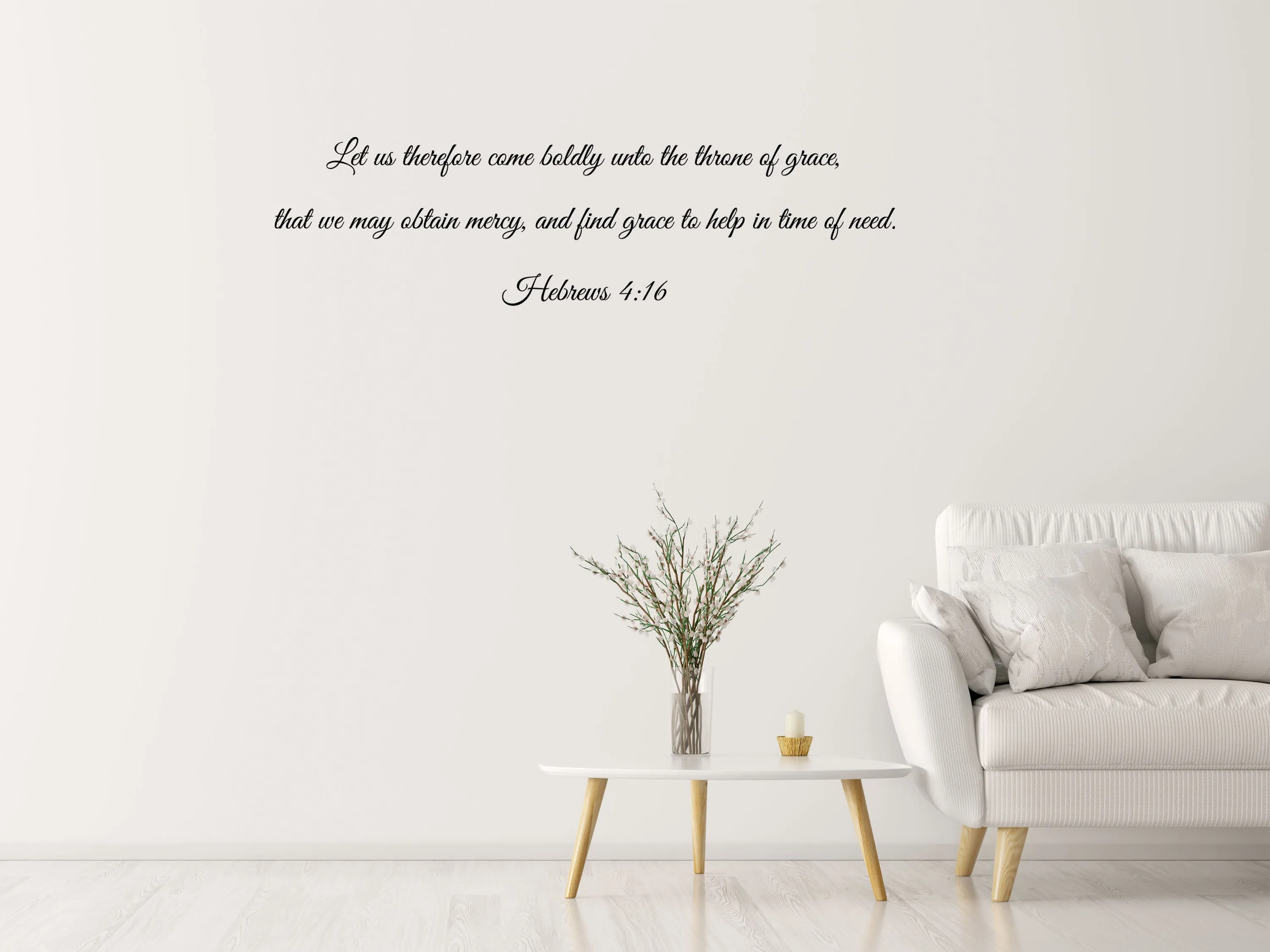 Hebrews 4:16 Christian Wall Scripture Decal