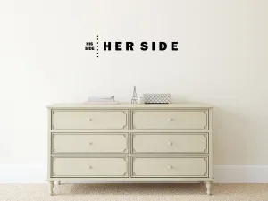 His Side Her Side Bedroom Wall Decal