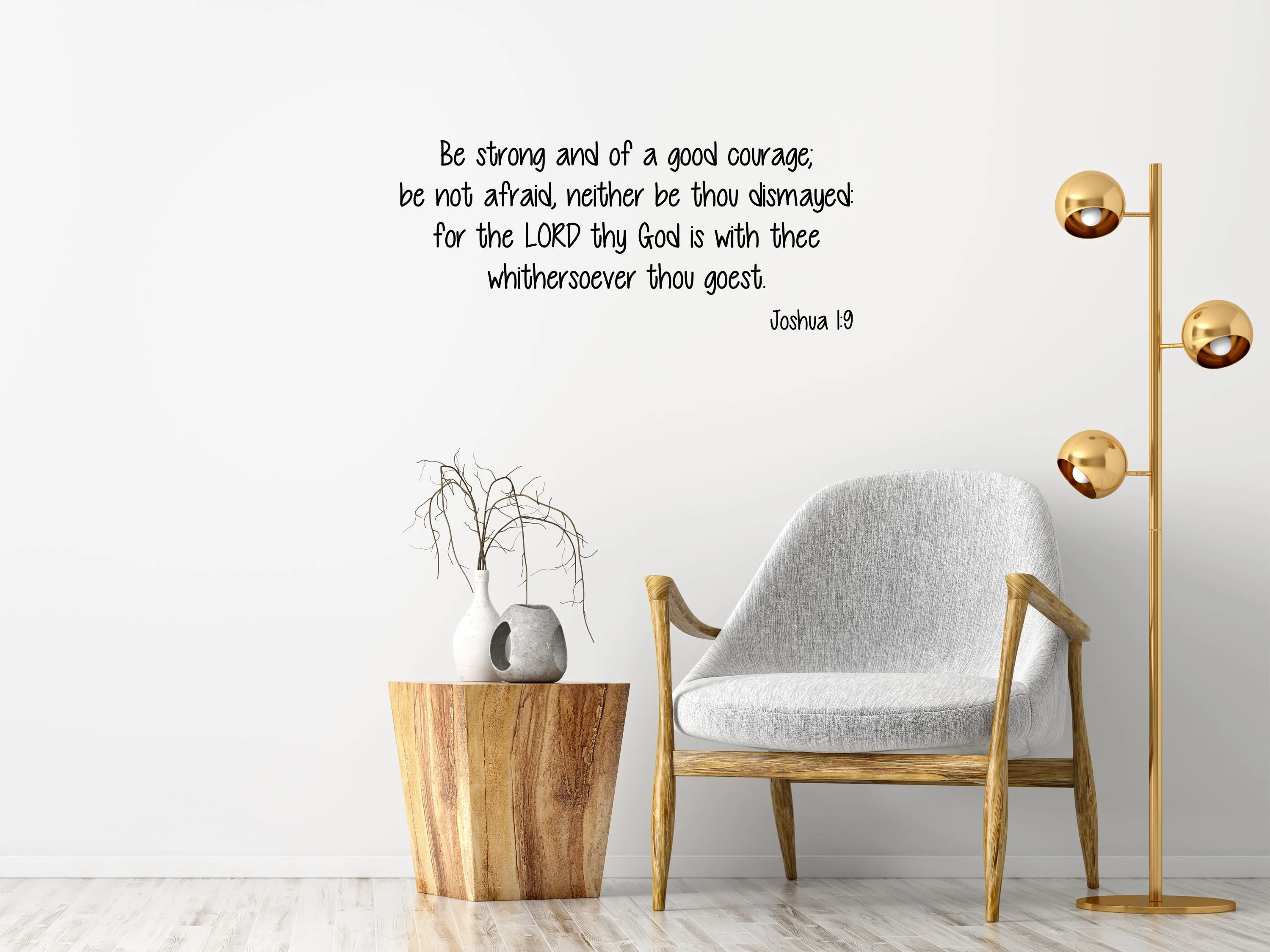 Joshua 1:9 - Bible Wall Quote Sticker - Scripture Wall Decal