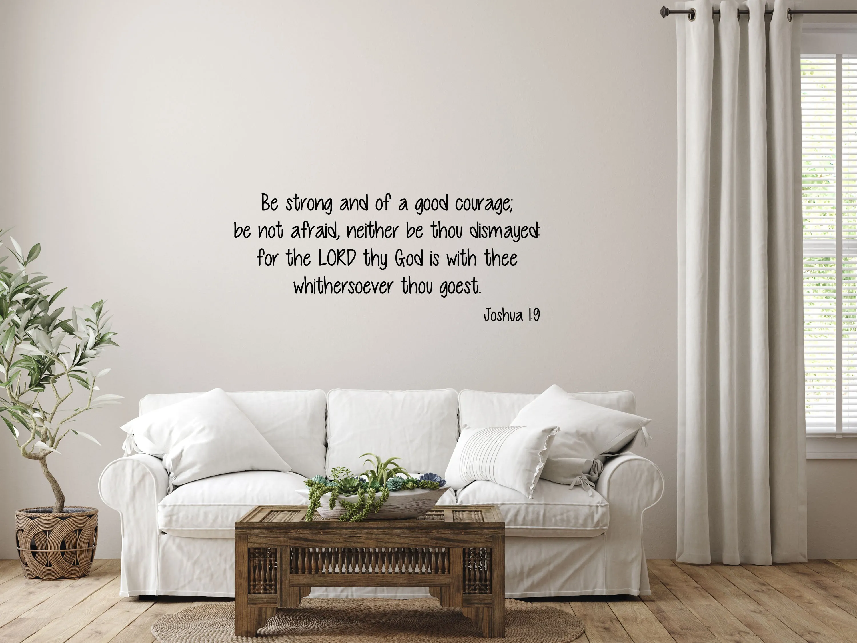 Joshua 1:9 - Bible Wall Quote Sticker - Scripture Wall Decal