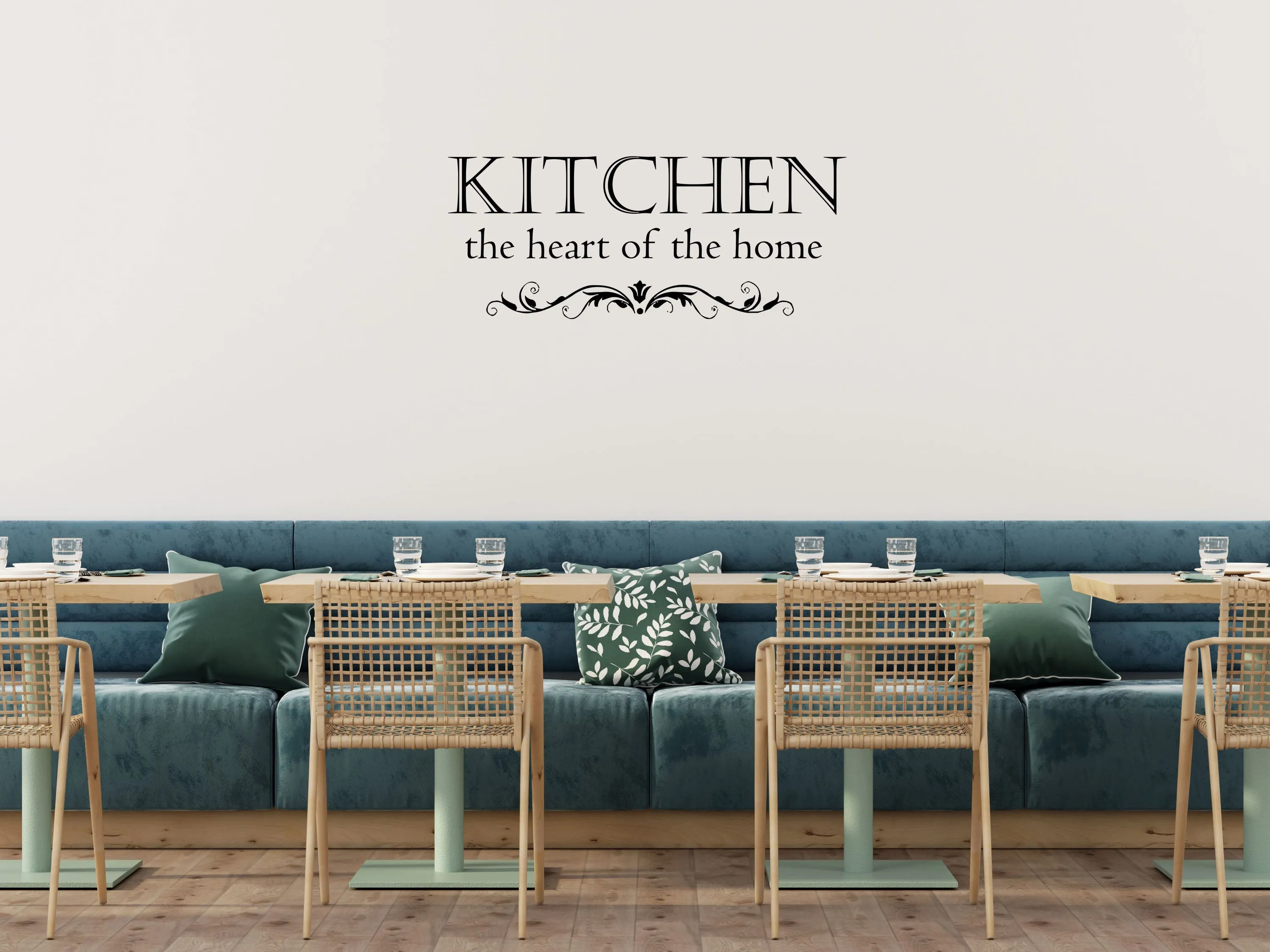 Kitchen The Heart Of The Home Wall Decal - Dining Room Wall Decal - Removeable Wall Quote Vinyl