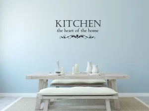 Kitchen The Heart Of The Home Wall Decal - Dining Room Wall Decal - Removeable Wall Quote Vinyl