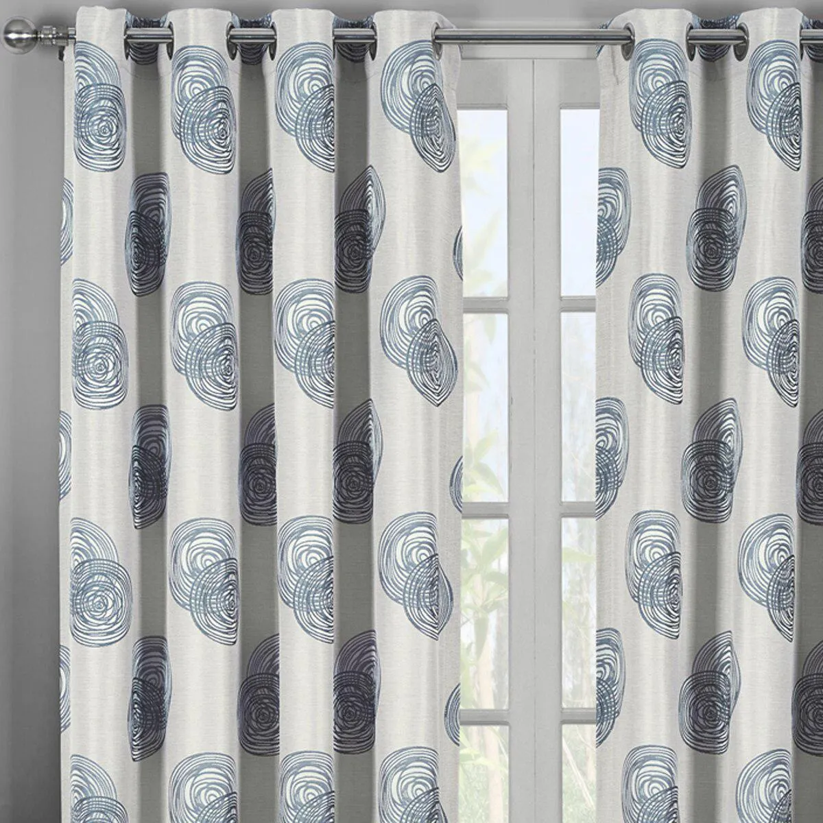 Lafayette Modern Abstract Jacquard Curtain Panels With Grommets ( Set of 2 Panels )